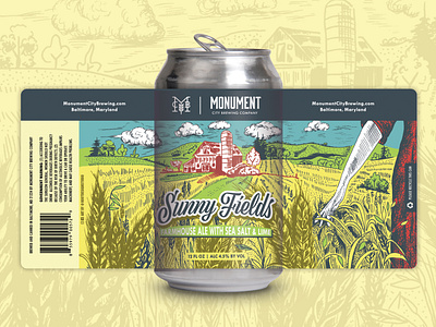 Custom Beer Label Design for Sunny Fields Farmhouse Ale