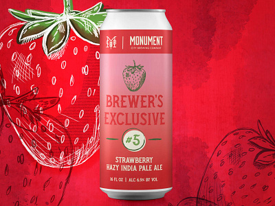 Illustrated Label Design for Beer with Strawberry beer beer label branding design digital art drawing fresh fruit hand drawn illustration illustration art illustrator ipa label label design packaging procreate strawberry tasty yummy