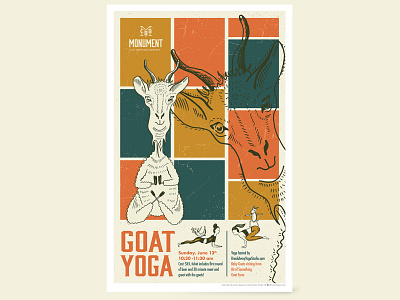 Goat Yoga Poster animal branding design drawing event flyer goat graphic design hand drawn illustration illustration art illustrator meditation pen and ink poster print retro vintage whimsical yoga