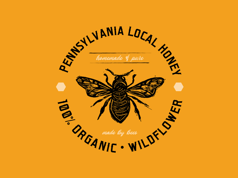 Local Honey Bee Logo Design badge bee brand branding design drawing graphic design hand drawn handcrafted honey honeybee illustration art illustrator label logo logo design logotype natural nature orgnanic