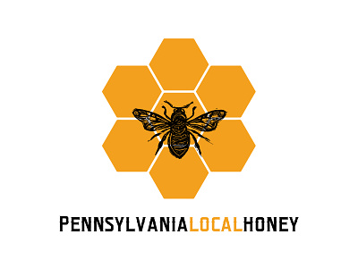 Honey Bee Logo bee brand branding custom logo design graphic hand drawn honey honeybee honeycomb icon lino local logo logo design nature organic pennsylvania sweet visual identity