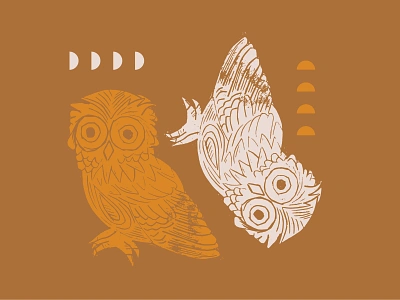 Owl Lino Cut Design birds boho branding carved carving hand drawn illustration illustration art illustrator lino lino cut lino print linoleum owl owls packaging print retro screen print vintage