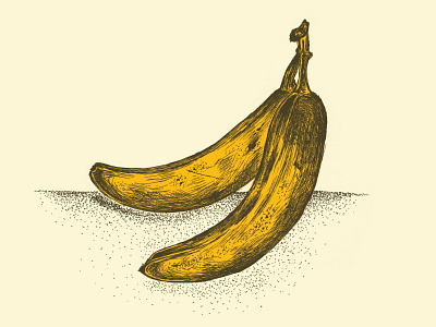 Banana Illustration banana design drawing fruit hand drawn health illustration illustration art illustrator ink line art monochromatic natural nutrition organic pen pen and ink retro stipple vintage