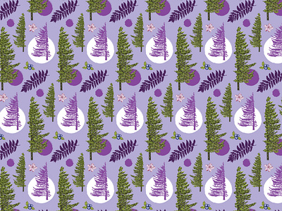 Fun Pine Tree Repeat Pattern in Purple