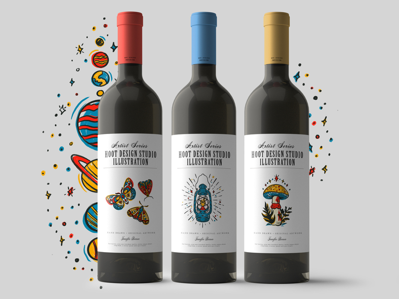 Wine Bottle Label Design brand branding design graphic design hand drawn illustration illustration art illustrator label label design labels packaging packaging design visual identity wine wine bottle wine label wine packaging winery