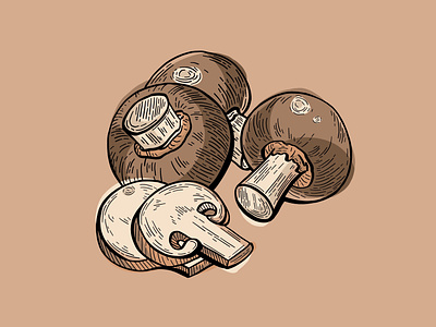 Cooking Mushroom Illustration