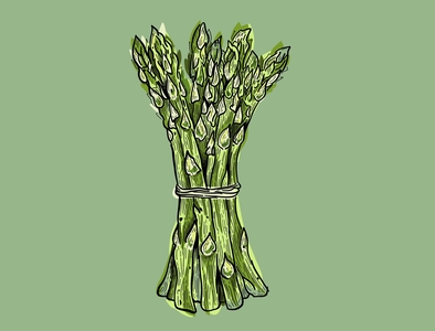 Food Illustration of Asparagus asparagus branding carving chef cooking design dinner etching food garden green healthy illustration lino menu minimal organic recipe vegetable veggie