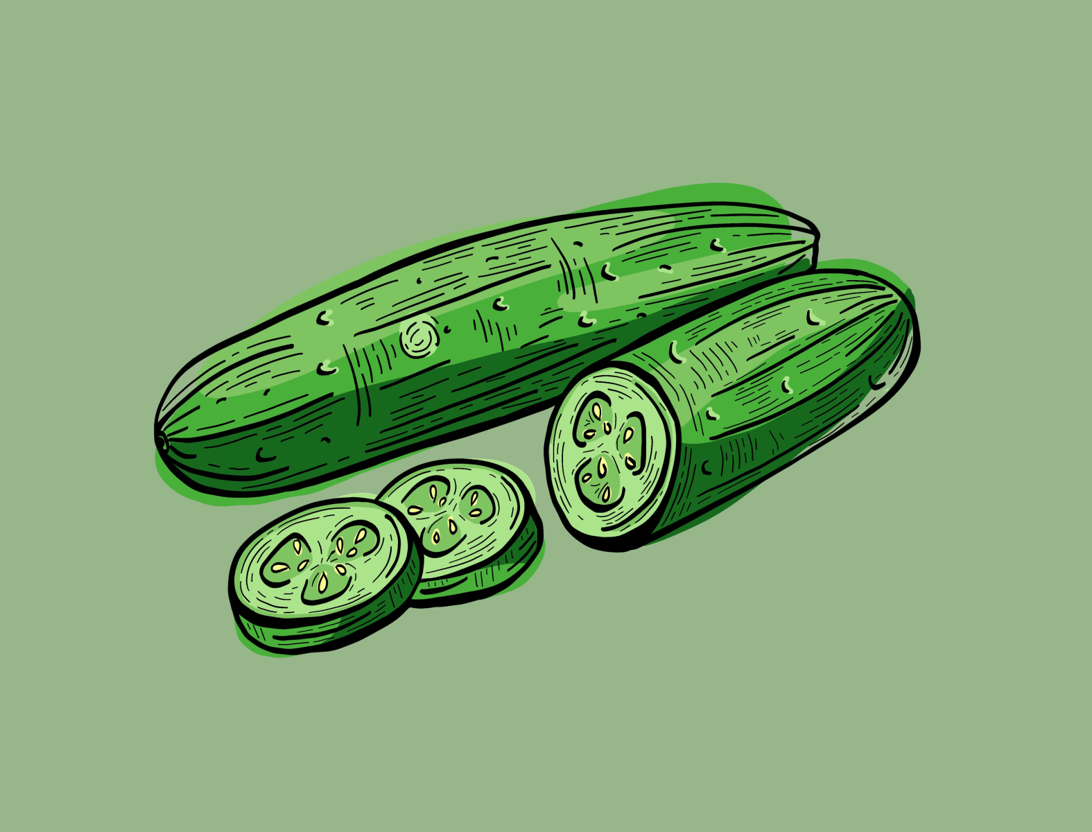 শশা আঁকানো শিখুন🥒How to draw a Cucumber 🥒 Vegetable Drawing | Cucumber  Drawing 🥒 শশা আঁকানো 💚 Easy #drawing #painting #vegetables | By Rongdhonu  Art and DrawingFacebook