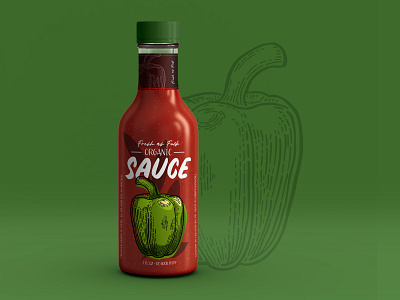 Hot Sauce Label - packaging with hand drawn illustration