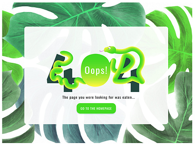 404 Snake page design 404 404 error 404 error page 404 page branding character dailyui design error error page gradient illustraion illustrator missing page snake ui vector web webdesign wrong