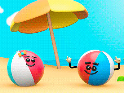 Summer DJ 3d art animated gif animation design