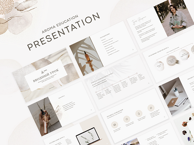 Presentation for AROMA OILS branding graphic design presentation typography