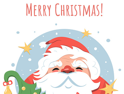 Christmas vector design with Santa Claus. card christmas christmas tree design gift graphic design holiday illustration santa santa claus snow vector vector illustration xmas