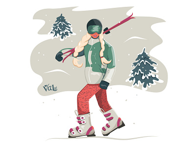 Ski girl adobeillustrator card character christmas design graphic design holiday illustration leasure ski skigirl sport vector vectorillustration weekend winter wintersport