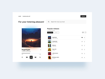 Music Web App Concept