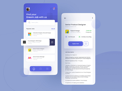 Job Finding App app design job jobfinder ui ux visualdesign