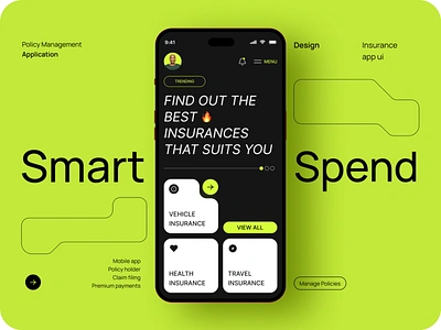 Policy Management App UI app design mobi mobile app product product design ui ux web