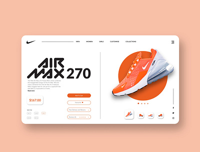 Nike Air Max 270 detail page app design ui ux web website