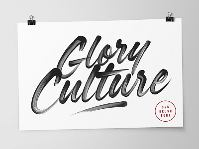 Glory Culture SVG Brush Font brush brush lettering brushpen cool font modern opentype-svg painted script svg textured trendy