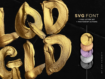 Liquid Gold SVG Font + Actions