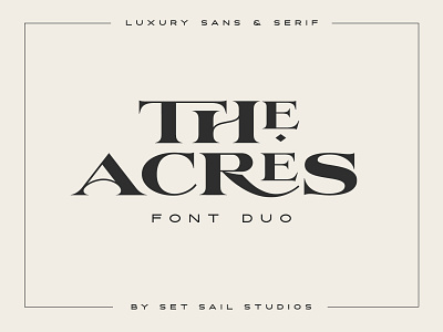 The Acres Font Duo duo elegant fashion glamorous high end luxury sans serif trendy typeface