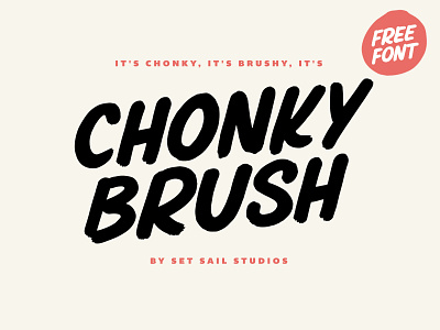 Chonky Brush Free Font bold brush chunky cool display font free fun hand painted handpainted painted round script sign soft typeface