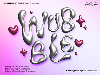 Wubble SVG Font & Letterset color colour typeface