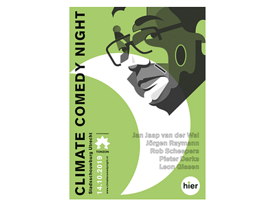 Climate Comedy Night art artist artwork avent awareness climate climate comedy night climatechange comedian comedy danielroozendaal design graphicdesign illustration night portrait poster posterdesign typography utrecht