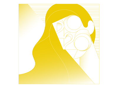 There she is, 2020! 2020 adobeillustrator artwork danielroozendaal digits gold hair illustration illustrator newyear newyears newyearseve numbers portrait portrait art portraitart sylvester typography woman yellow