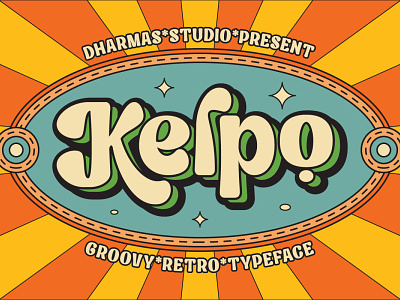 Kelpo - Groovy Retro Typeface 60s 70s 80s classic comic decorative display font groovy headline logo magazine playful pop art poster psychedelic retro sign sticker vintage