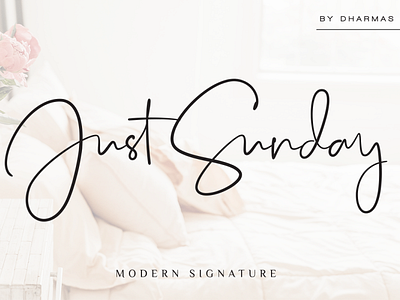 Just Sunday - Family Modern Script blog branding classy elegant fashion feminine font hand lettered handdrawn handwriting handwritten instagram lettering logo luxury modern script signature web wedding