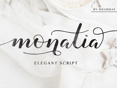 Monatia - Elegant Script blog branding calligraphy classy elegant fashion feminine font hand lettered handdrawn handlettering handwriting handwritten invitation logo luxury modern rough script wedding