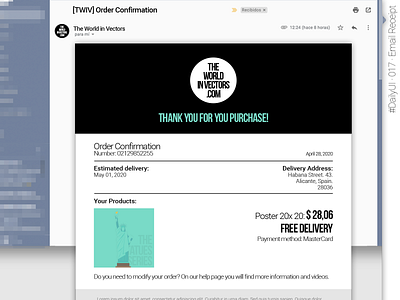 #DailyUI #017 #EmailReceipt