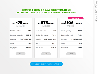 #DailyUI #030 #Pricing
