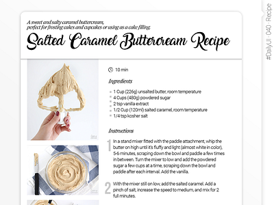 #DailyUI #040 #Recipe daily 100 challenge daily ui dailyui dailyui040 dailyuichallenge design graphic design ui web design webdesign website