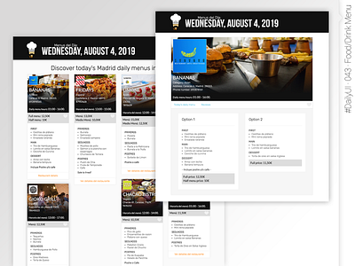 #DailyUI #043 #FoodDrinkMenu daily 100 challenge daily ui daily ui 043 dailyui dailyui 043 dailyuichallenge graphic design ui ux web design webdesign website design