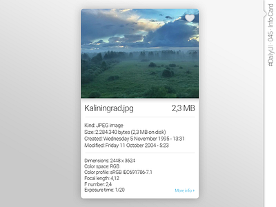 #DailyUI #045 #InfoCard