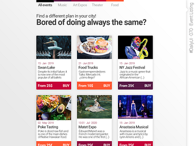 #DailyUI #070 #EventListing