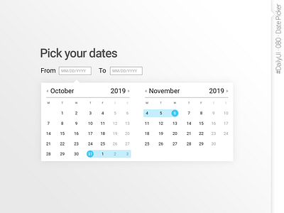 #DailyUI #080 #DatePicker