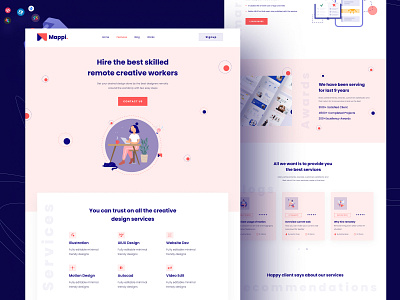 Mappi - Remotely hiring website landing page design agency dribbble best shot figmadesign hire landing page design minimal remote remote work