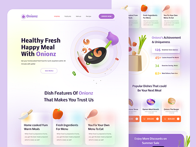 Onionz - Online Food Delivery cooking website food and drink food delivery food delivery website landing landing page online store restaurant branding restaurant website ui user interface webdesign website