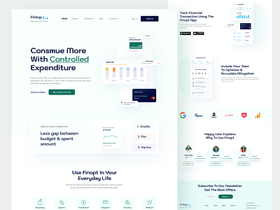 Finopt Financial Optimization Platform app app ui finance financial fintech fintech app graphicdesign landing page minimal optimization ui uiux user interface webdesign website