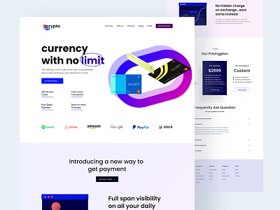 Payment management Landing page UI Design analytics banking banking app credit card credit transfer crypto crypto management curency exchange finance landing page management mobile banking money money transfer online banking overlaps agency payment transaction
