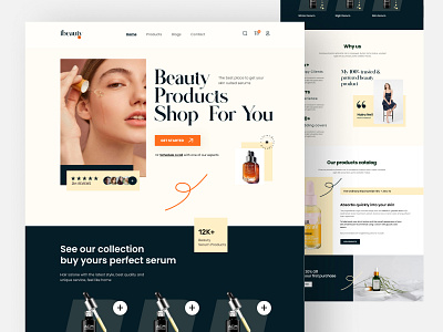 Beauty Products Website UI Design beauty beauty product cosmetic web ecommerce landingpage product page skin care ui design user experience website beauty