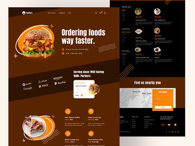 Online Food Order Website Design app ui dark theme desert fast food food food app food website landing page logo mobile app online delivery order overlaps agency uiux webdesign