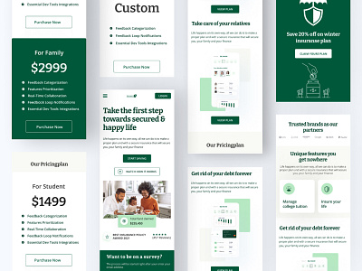 Insurance Responsive Website UI Mobile Version