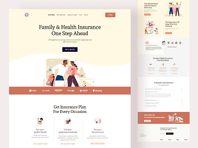 Insurance Landing page UI automobile health insurance healthcare illustration insurance landing page logo management medical insurance minimal planning security simple vehicle insurance webdesign website