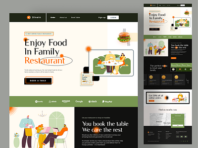 Family Restaurant website landing page UI Design