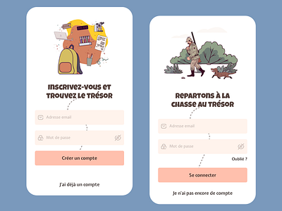 SignIn / SignUp - Treasure hunt app design form illustration input mobile mobile app mobile form sign in sign up ui ui design ui mobile app ui ux ui ux designer ux ux design