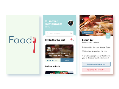 Foody - Mobile App of restaurants app app design design food logo meal minimalist mobile mobile app restaurant ui ui design ui ux uidesign uiux ux